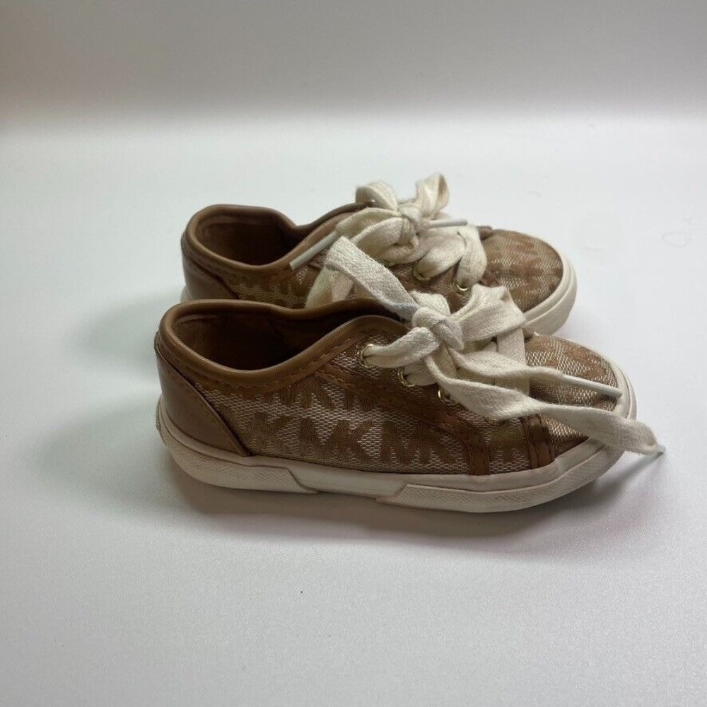 Beige  Michael Kors MK Logo Tennis Shoes Toddler‎  Size 6C